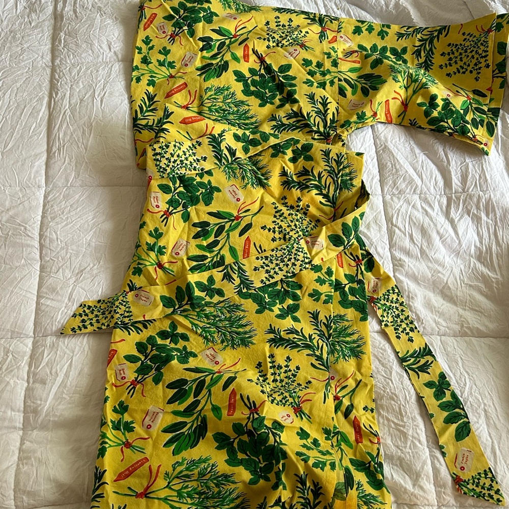 PrintFresh Citrine Herb Garden Long Robe (L/XL)
